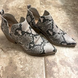 Snakeskin Heeled Boots